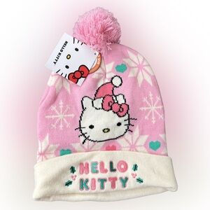 Hello Kitty Pink Pom-Pom Beanie New One Size